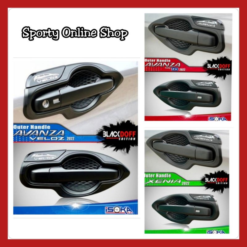 Handle Cover Pintu Mobil + Outer Avanza, Xenia, Veloz 2022Up Hitam Dop