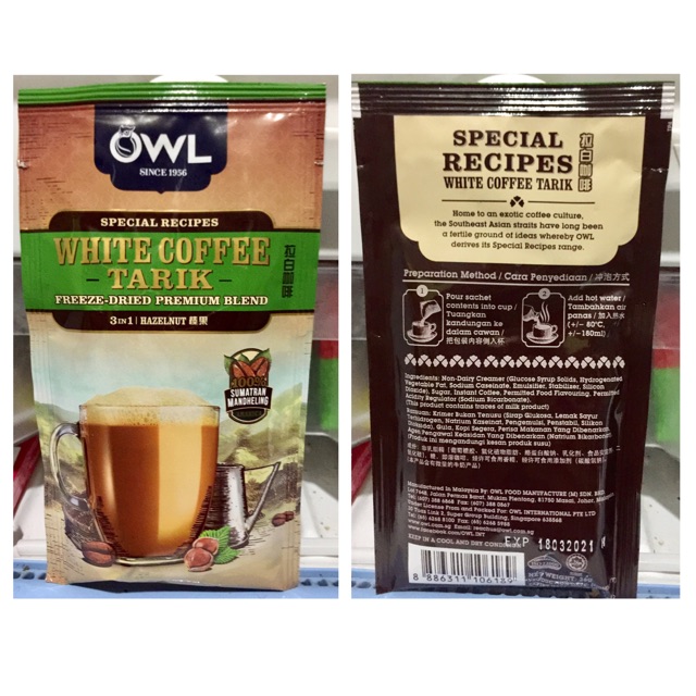 OWL White Coffee Tarik 3 in 1 Hazelnut Sachet Eceran Kopi