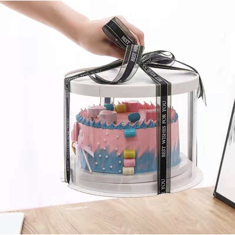 Kotak kue bulat round cake box mika kue tart 24 manyue hampers