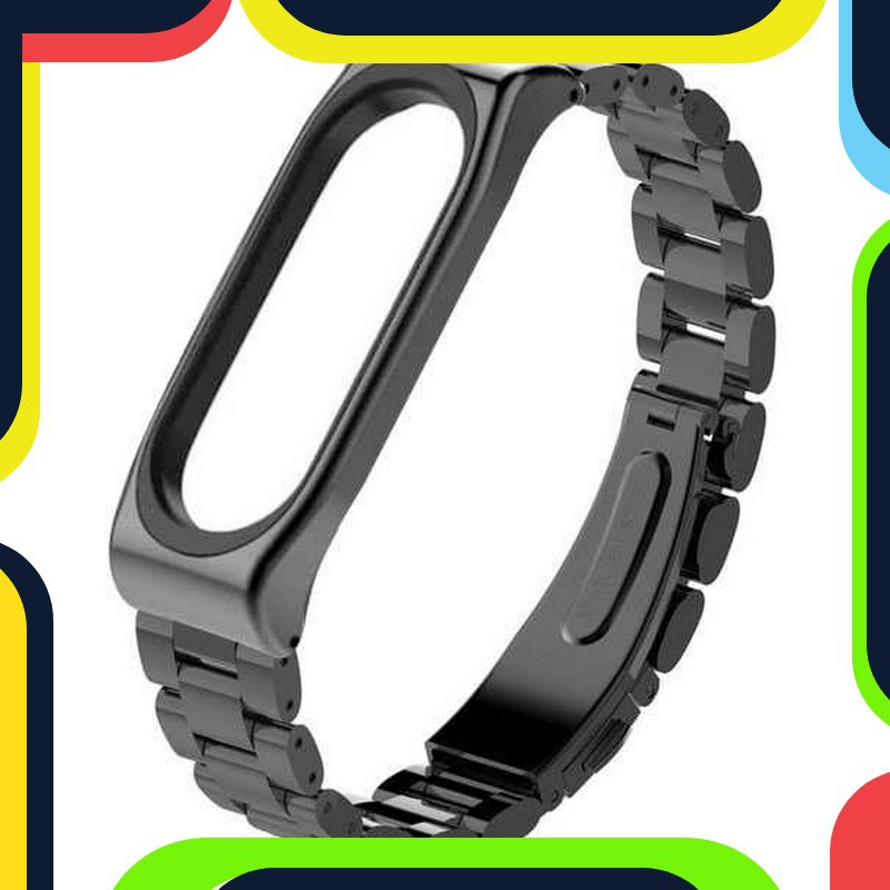 Bayar Ditempat Mijobs 3 Point Strap Watchband Stainless Steel for Xiaomi Mi Band 3