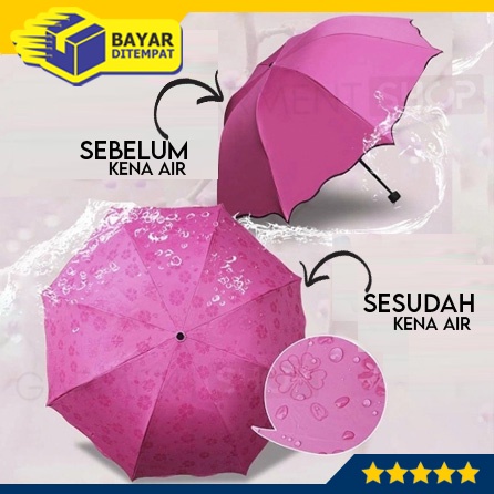 Payung Ajaib Magic Lipat 3D Muncul Motif Ketika Basah Hujan