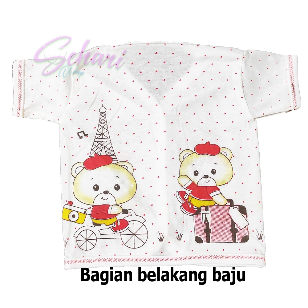 4 pcs ATASAN PENDEK BAYI 0-3 BULAN MOTIF ONDE MENARA SNI