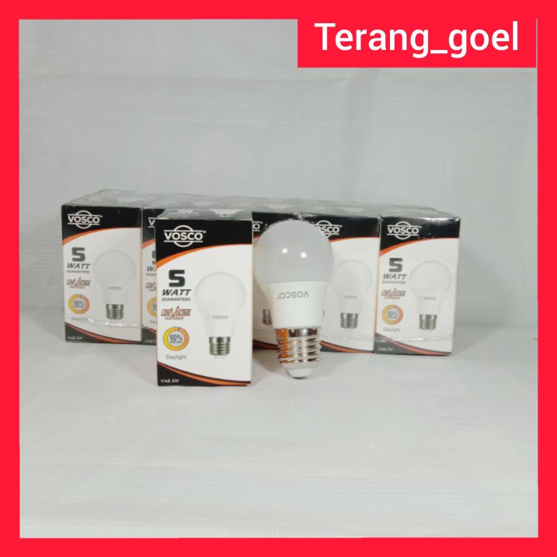 LED vosco A-Bulb 5 watt// 5 watt cahaya putih