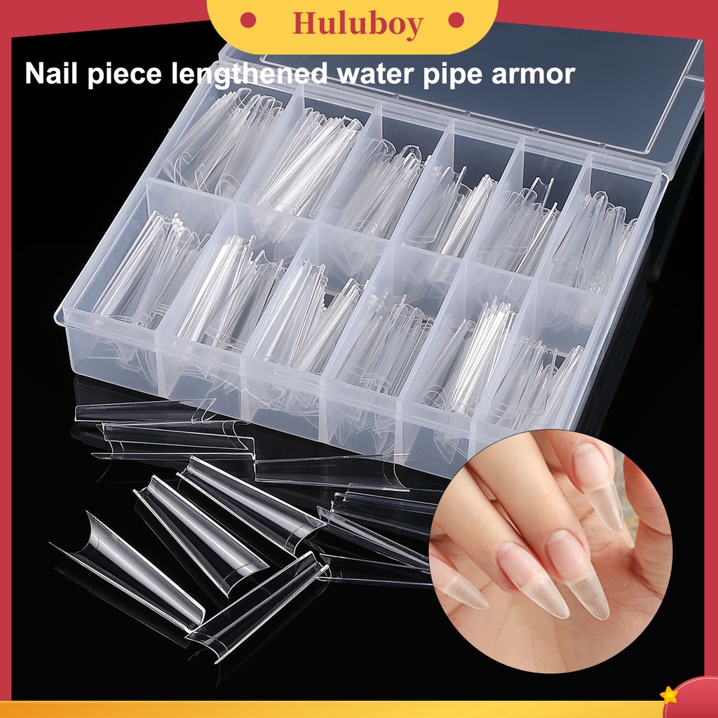 Huluboy Huluboy♡ 100 / 200 Pcs Cetakan Kuku Palsu Bahan ABS Reusable Untuk Manicure