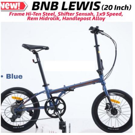 Sepeda Lipat 20 Inch BNB Lewis 9 Speed Rem Hidrolik