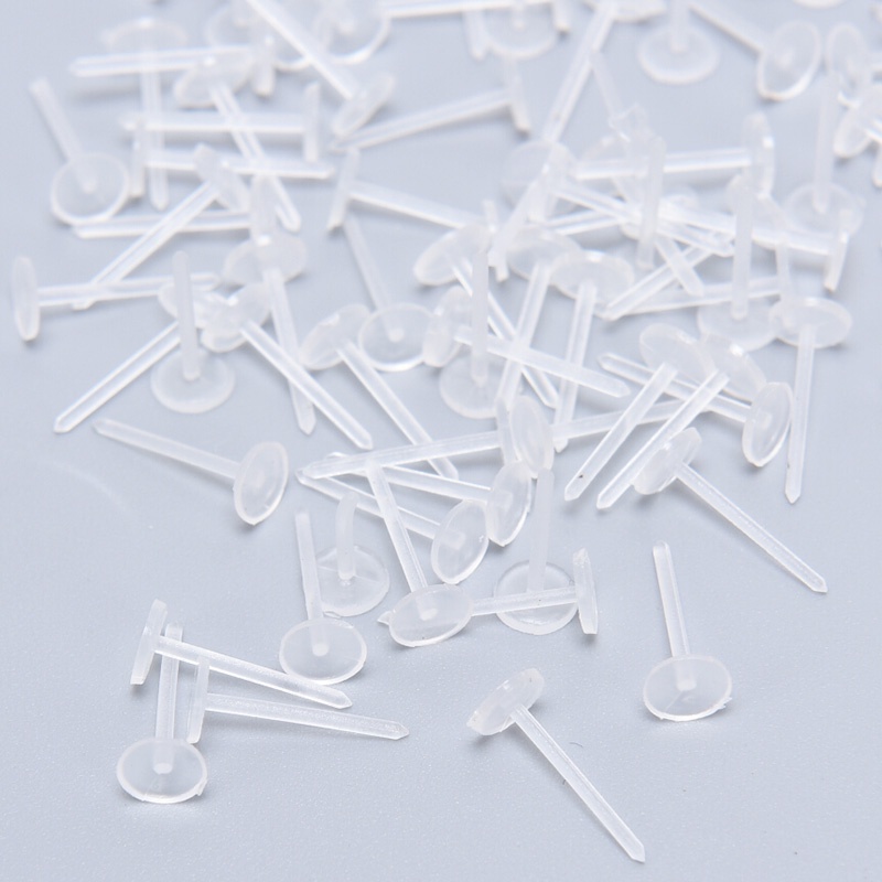 500 Pcs / Lot Pin Pad Kosong Bahan Plastik Untuk Membuat Perhiasan Anting Stud