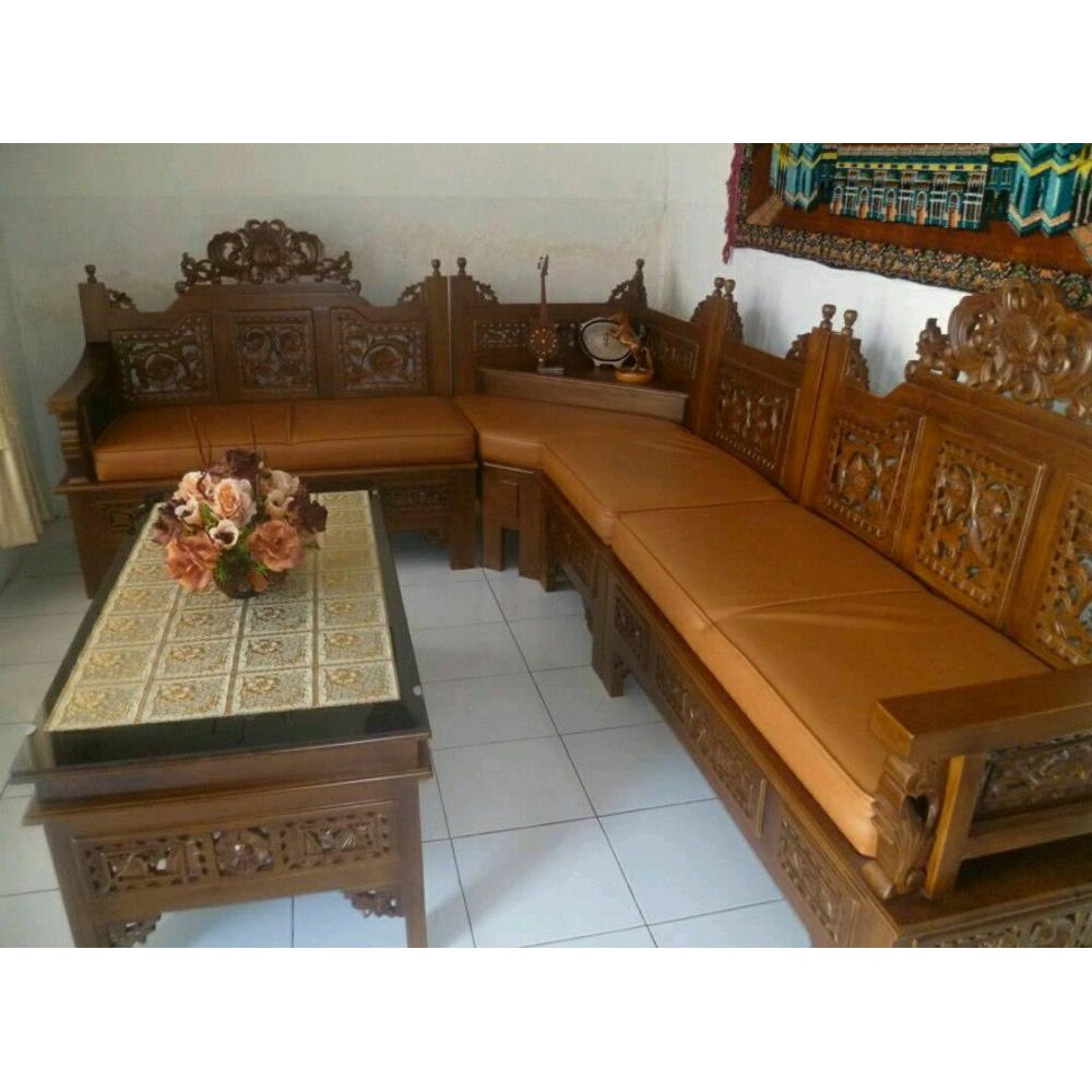 jual kursi tamu mewah elegan asli kayu jati | shopee indonesia