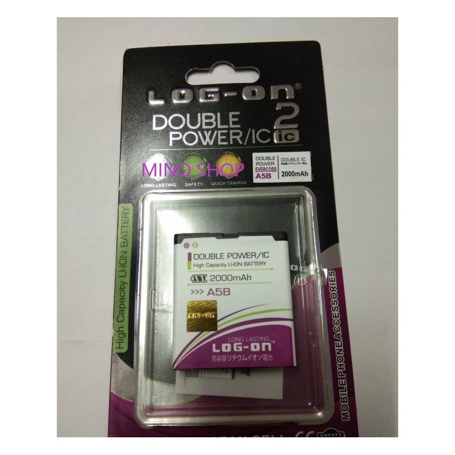 BATERAI EVERCOSS A5B - LOG ON DOUBLE POWER BATTERY BATRE