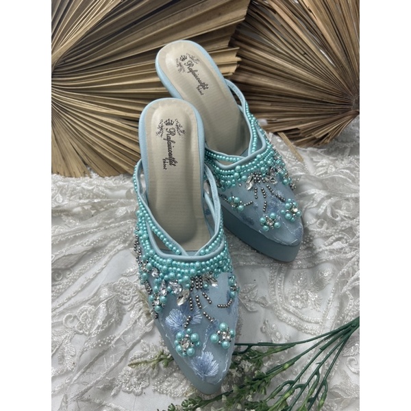 sepatu wanita pesta wedding melani babyblue 12cm