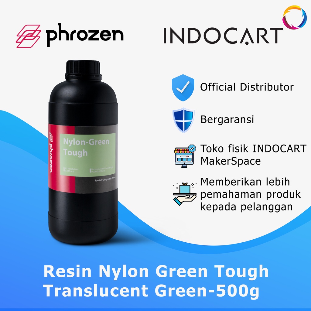 INDOCART Tinta Resin 3D printer Phrozen Nylon Green Tough Resin-500g