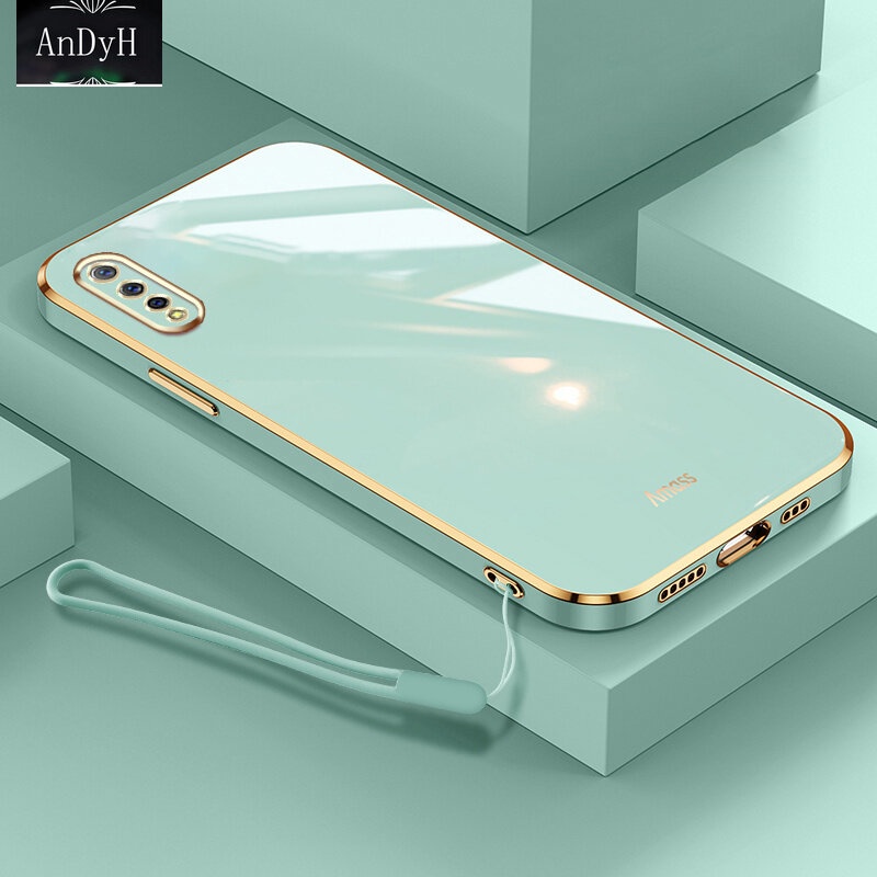 Andyh Casing Soft case Silikon Plating Dengan lanyard Untuk Vivo S1