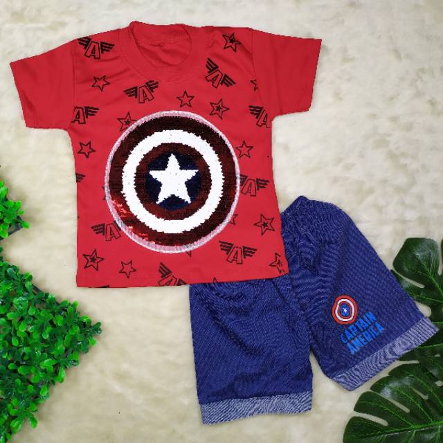 Pakaian Anak Laki-laki size 6-24bulan Model Usap Sequin / Baju Anak Cowok / Setelan Anak Laki laki