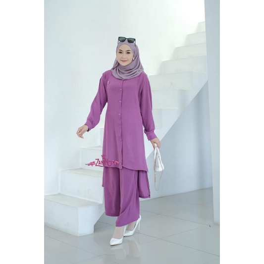 Zahin Ori//Triana Set Ori by Zahin//Set Tunik Kulot Crinkle