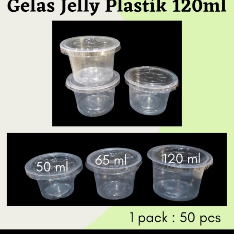 cup cup plastik ice cream jelly/ cup sambel 50ml 65ml 120ml isi 50pcs