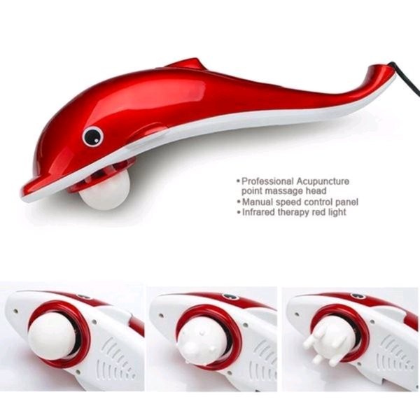 [ TERMURAH } Alat Pijat Elektrik Dolphin Stress Pain Reliver Massager USB Charging small dan jumbo -  Alat Pijat Infrared Dolphin Massager / Alat Pijat lumba lumba / Alat Pijat Elektrik serbaguna / Pemijat Punggung Elektrik / pijat leher, perut, kaki