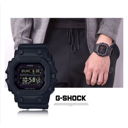 JAM TANGAN PRIA SPORTY GX 56 FULL BLACK FREE BATERAI DAN BOX