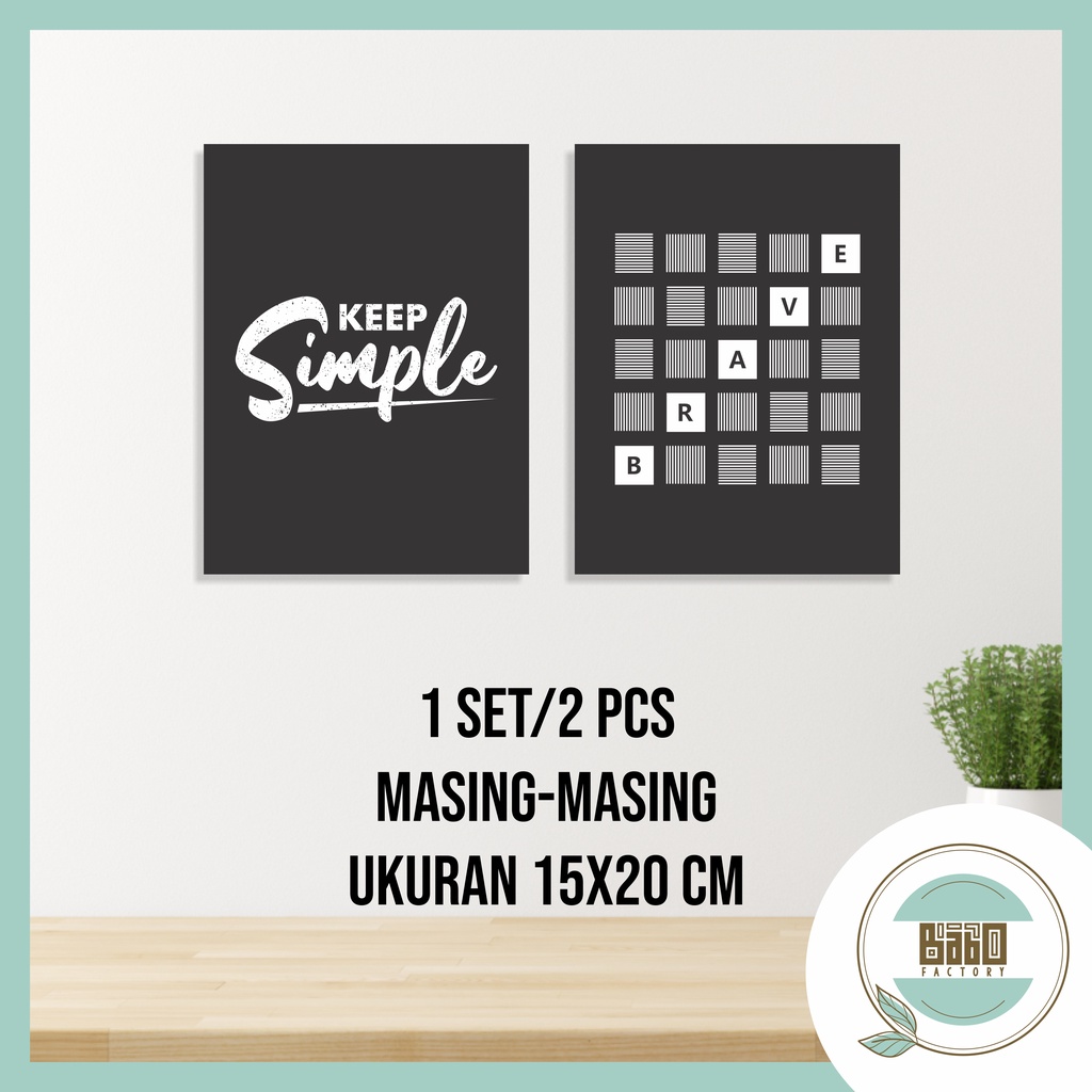 1 SET [2PCS] Hiasan Dinding Wall Decor Quotes Black