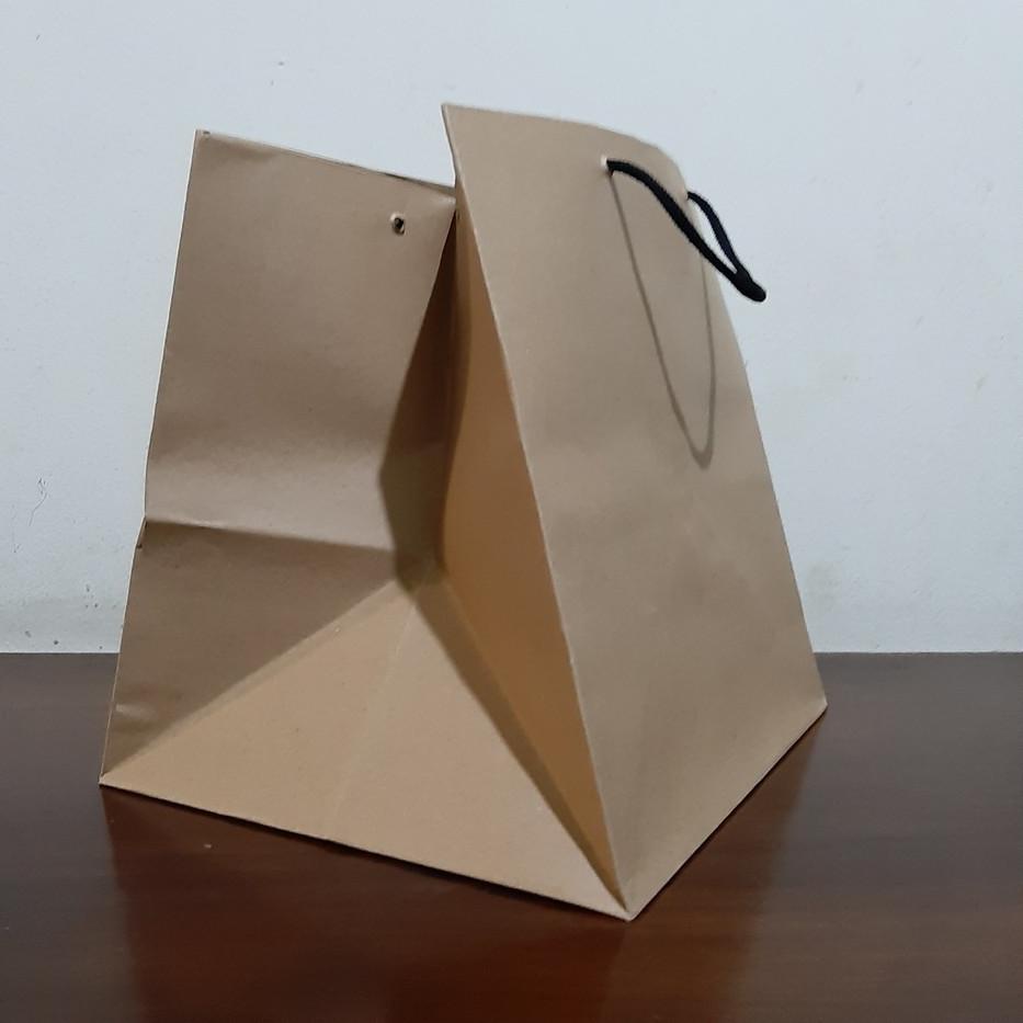 

★ paperbag bento22 25 x 26 x 22. tas kertas coklat polos. kemasan paper bag box nasi brownis ✼