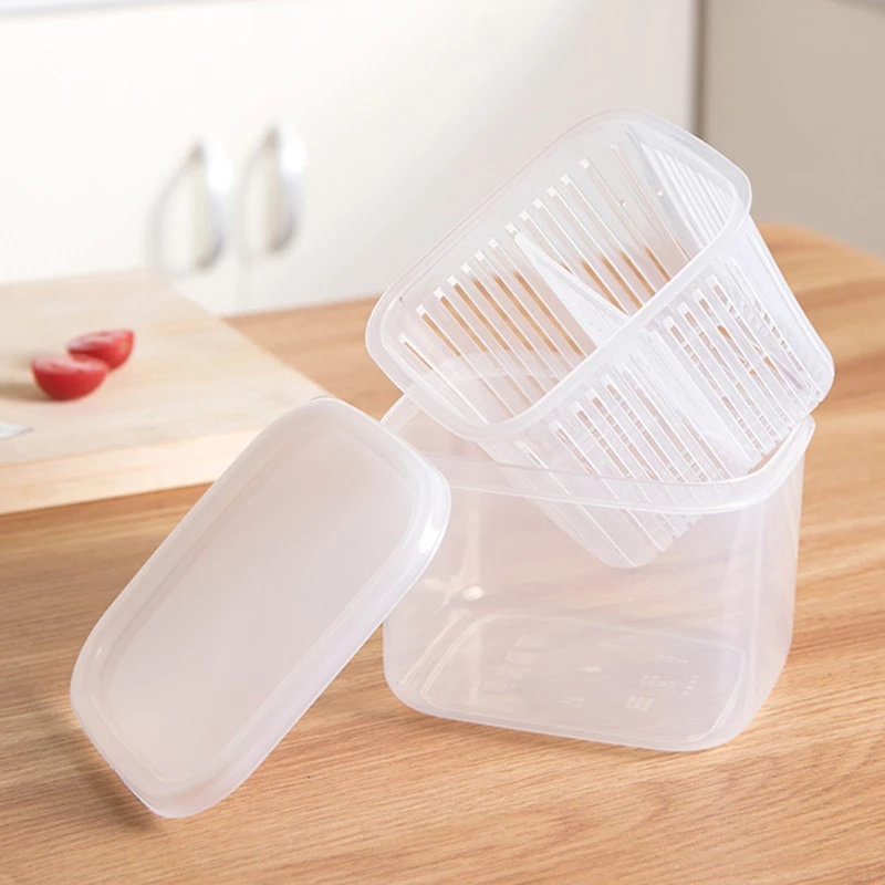 [Compartmentalized Anti-stringing Shallot Preservation Box] [Ginger and Garlic Small Material Leak-proof Storage Box] [Refrigerator Fruit Square Draining Box]