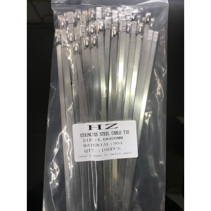 

Hz Stainless Steel Cable Ties 4,6 X 400 Mm Ss304/Kabel Tis Stanless Terlaris