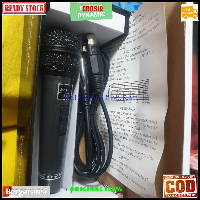 G26 Betavo Mic kabel dynamic legendary original 100% Microphone cable karaoke vocal audio sound suara mik pro profesional vokal mikrophone  1bh mic 1bh kabel mic 3-4meter Bahan pvc suara bagus, jernih dan empuk, bersih dan sensitif micnya cocok buat karao