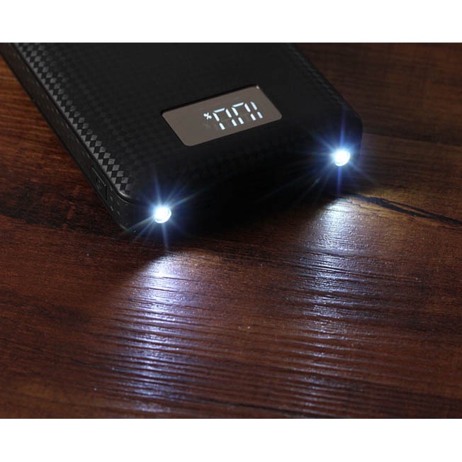 Power Bank Case 7x18650 3 USB Port LCD Display with LED Flashlight - B030 - Black