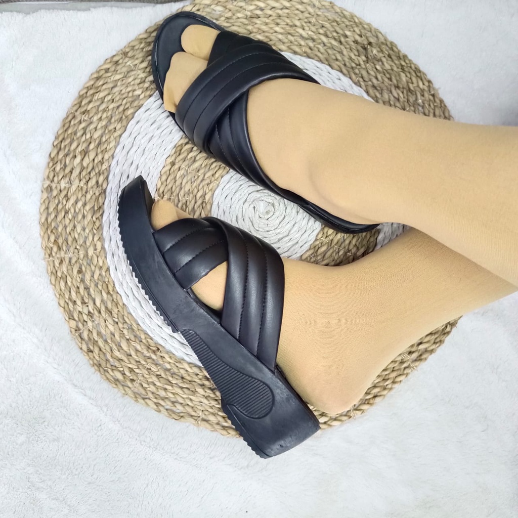 Ayuomi Platform Sandal Sendal Wedges Wanita hak 5 cm Sandal Sendal Ibu Sandal Pesta Sandal Kondangan