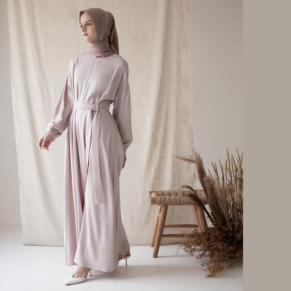 Fara by Aska Label - Gamis wanita dress Muslim rayon busui friendly wudhu friendly warna beige, coksu, black