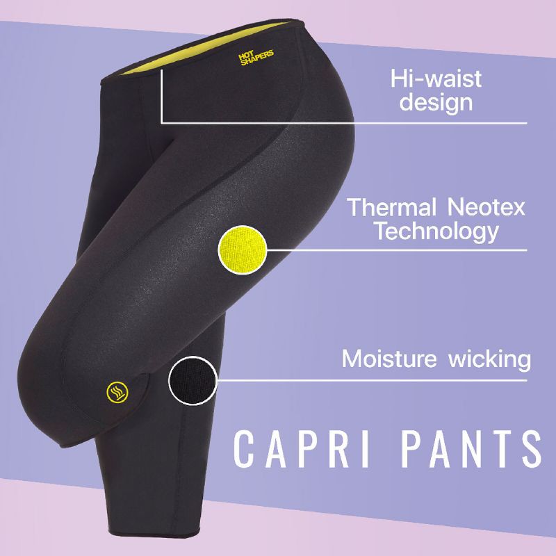 HOT SHAPERS CAPRI SLIM PANTS Korset Celana Legging Senam Pelangsing Pinggang Pembakar Lemak Perut Pinggul Pantat Paha Wanita Bahan Neotex Smart Fabrics Technology