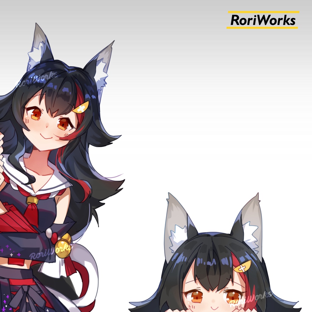 Stiker Anime Intip - Ookami Mio | hololive