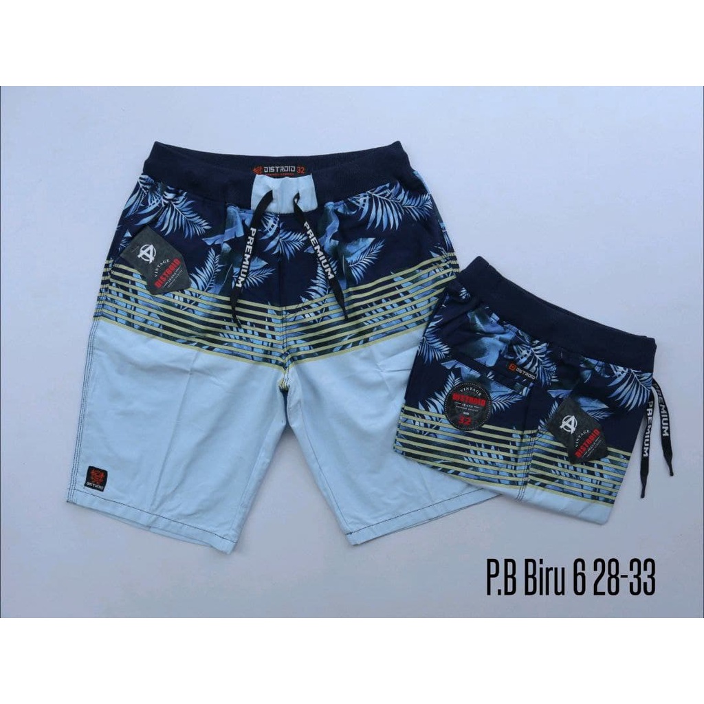 Celana Pendek Pria Surfing Distro Premium Pantai Santai kolor Rib Motif P.B 6 Size 28-33