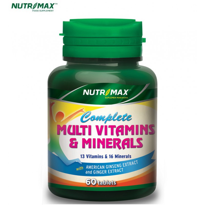 Nutrimax Complete Multivitamins &amp; Minerals Meningkatkan Daya Tahan Tubuh - 60 Tablet