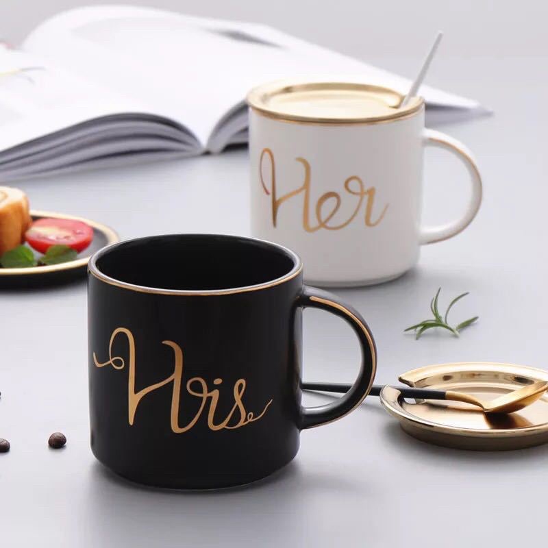 HOME DECOR Gelas Ceramic Mug Matte Doff Finish His Her [Kado Calon Pengantin]