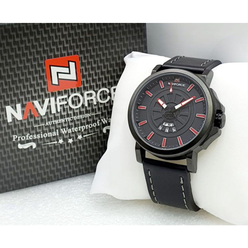 NAVIFORCE 9125 JAM TANGAN ORIGINAL NF PRIA KULIT FREE BOX GARANSI