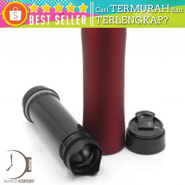 Self-Lock Botol Minum Kopi Portable French Press Coffee Maker 350ml - B46 - Black