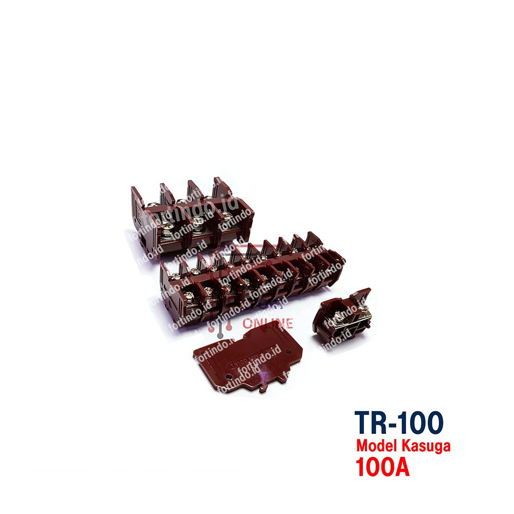 Terminal Blok TR-100 Model Kasuga Coklat Rail 2 Fungsi MERK FORT
