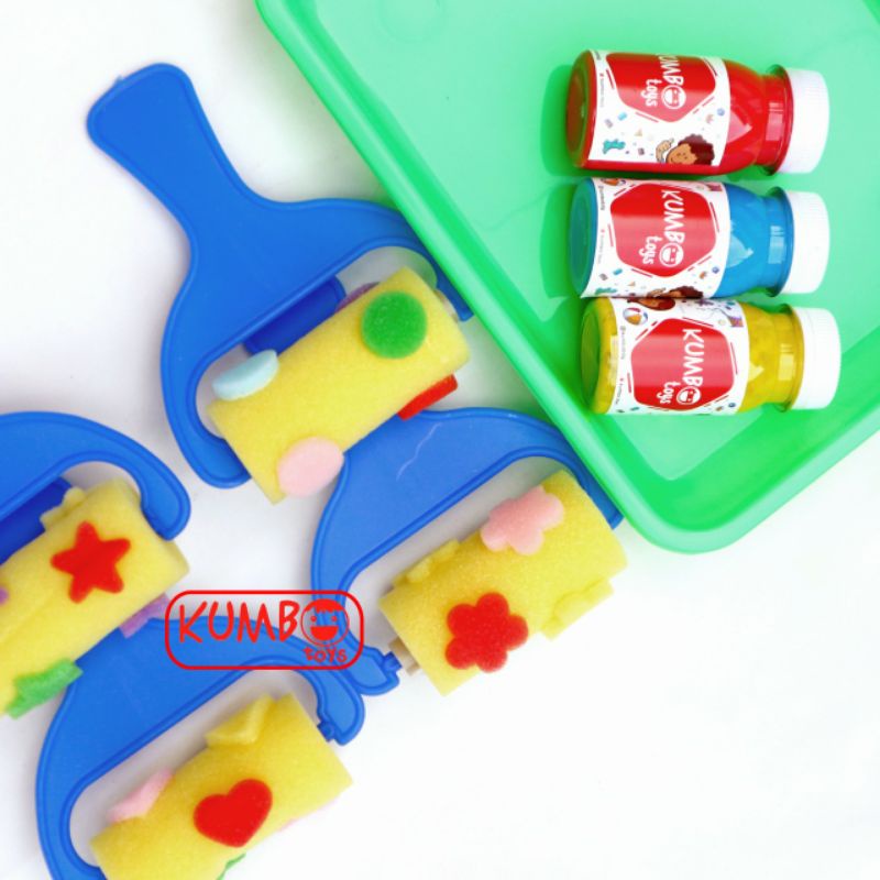 Alat Lukis Anak Set (Roller painting 4pcs,Cat Washable,Tray)