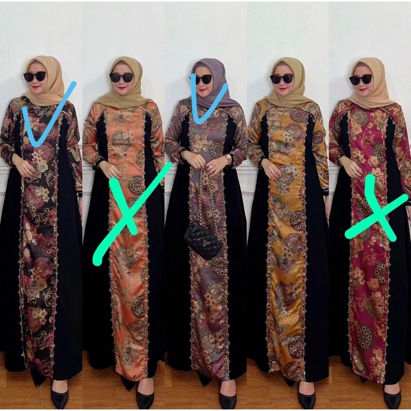 gamis silk mix jetblack