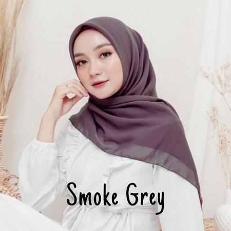 Kerudung Segiempat Polos BELLA SQUARE Hijab Pollycotton Jilbab Bela Grosir Murah PART 1-BELLA SMOKE GREY