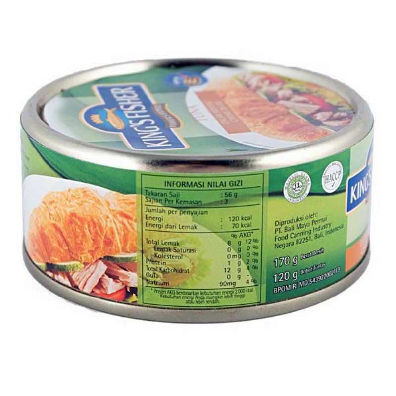 King's fisher Tuna chunk in oil 170gr / ikan tuna dalam minyak / makanan kaleng ikan tuna / tuna kemasan