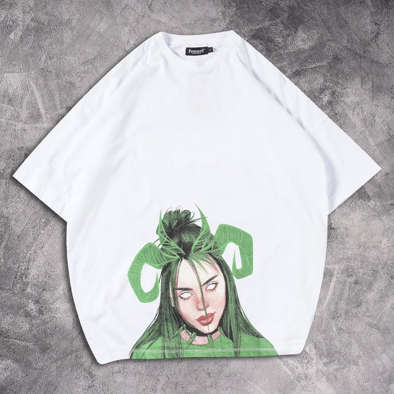 [N00767] T-shirt Oversized Distro Motif BILLIE ELISH GREEN XXX