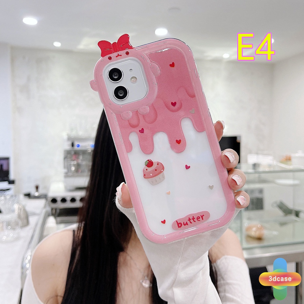 Soft TPU Case Compatible For IPhone Case 12 11 13 PRO MAX 6 7 6S 8 14 Plus X XR XS MAX 11 12 13 mini Se 2020 6SPlus 7Plus 6Plus 8Plus XSMAX Shockproof Motif Es Krim Transparent Case