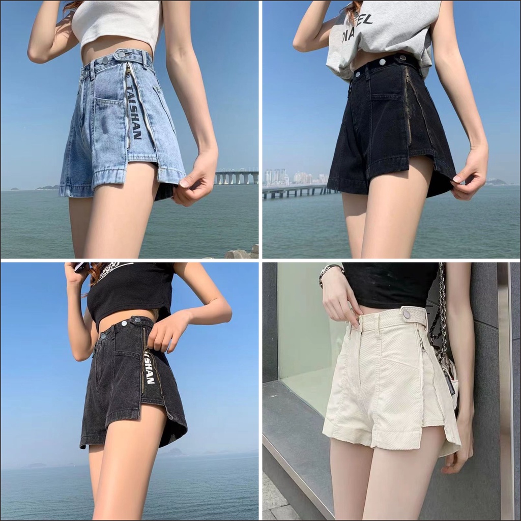 Celana jeans pendek wanita kekinian celana jeans korean style wanita celana pendek putih hot pants jeans