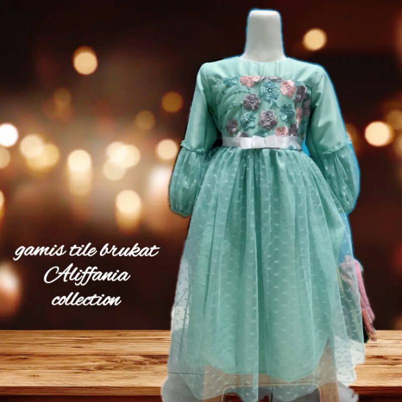 dress anak tile polkadot usia 1-11thn