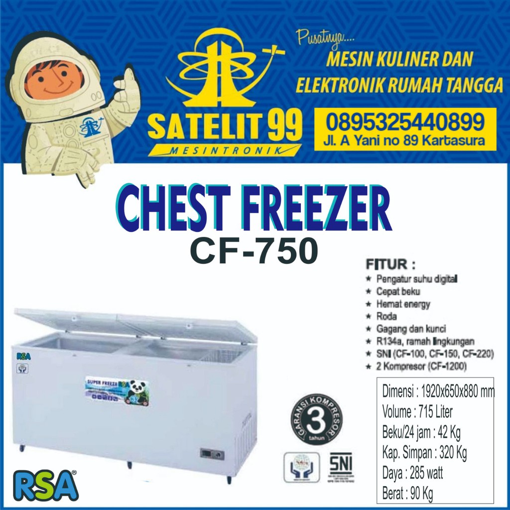 CHEST FREEZER / BOX FREEZER 715 Liter RSA CF-750