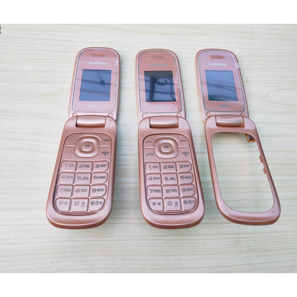 Cesing Casing Housing samsung Rose Gold LCD 1272/Samsung Lipat/Samsung Jadul Lipat