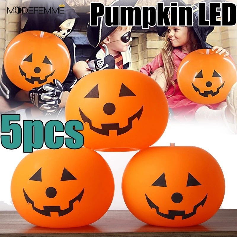 [ 5PCS Halloween Pumpkin Balloon Light Decoration For  Home Outdoor Halloween Party Haunted House ]