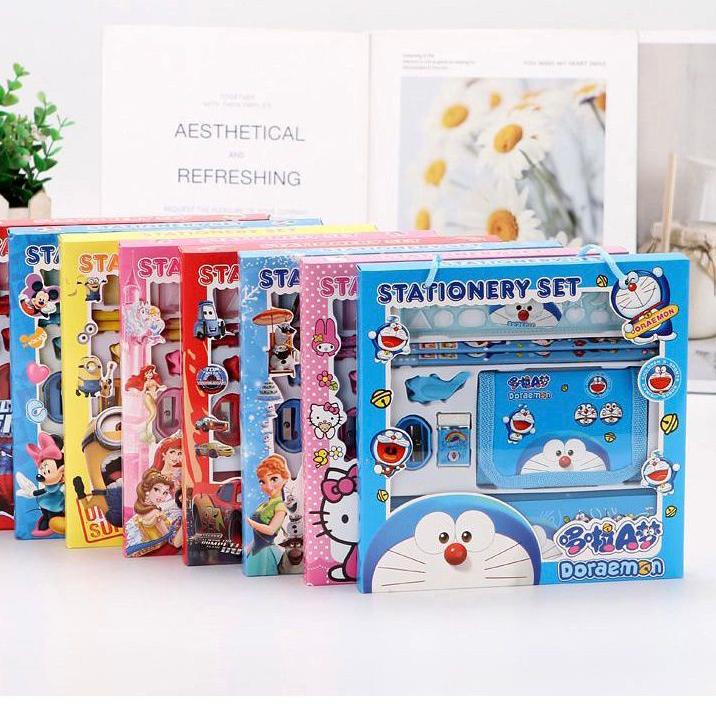 

WOW MURAH ✽ PAKET ALAT TULIS KARAKTER/Set alat tulis anak free pouch/ perlengkapan sekolah anak/pensil set 8 in 1 karakter^