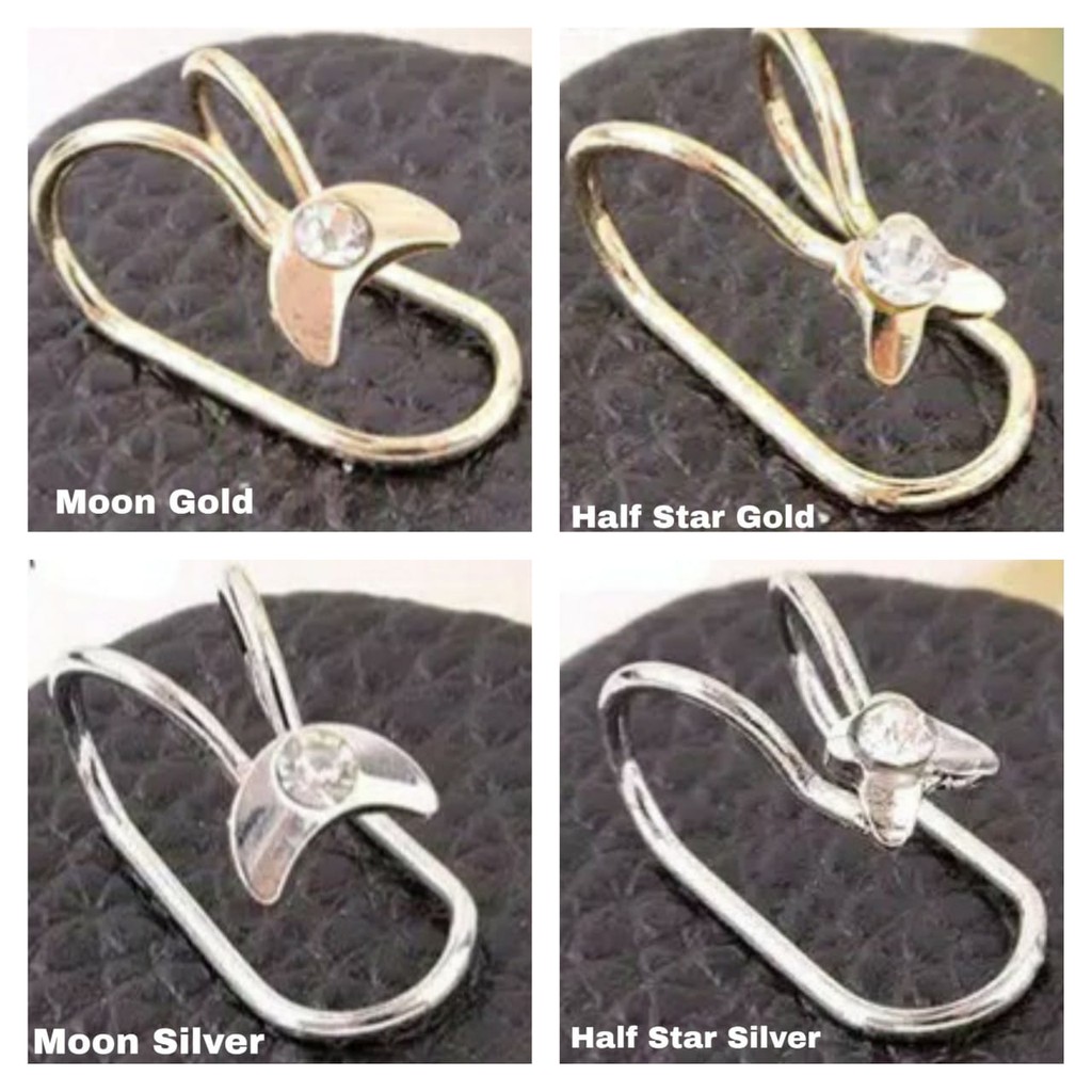 Anting Korea Klip Telinga Berlian Tunggal