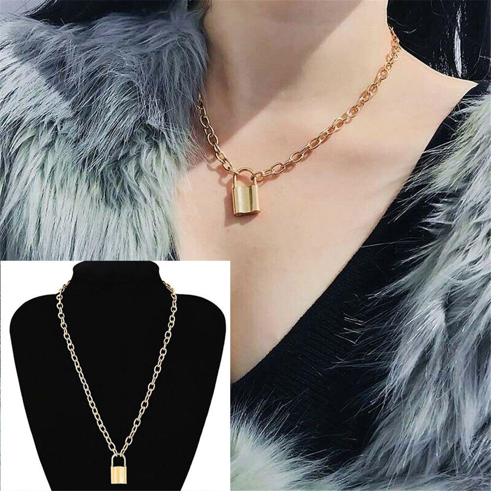 Lily Gembok Liontin Kalung Hadiah Persahabatan Perhiasan Boho Warna Perak Rantai Panjang